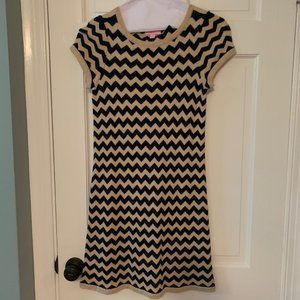 Lilly Pulitzer Navy and Gold Chevron Dress